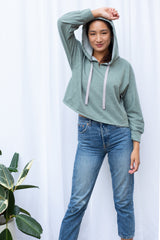 Bella Hoodie (Sage Fleece) - S