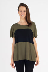 Austin Colorblock Tee (Olive/Black) - XS/S