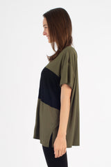 Austin Colorblock Tee (Olive/Black) - XS/S