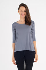 Sophie Cowl-Back Top (Vintage Blue) - S