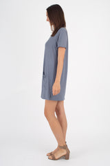 Stacey T-Shirt Dress (Vintage Blue) - M