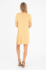 Harper Dress (Mustard Stripe) - M