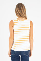 Nikki Tank Top (Ivory/Mustard Stripe) - M