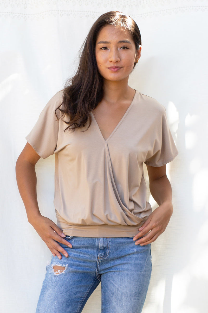 Luna Wrap Top (Cocoa) - S