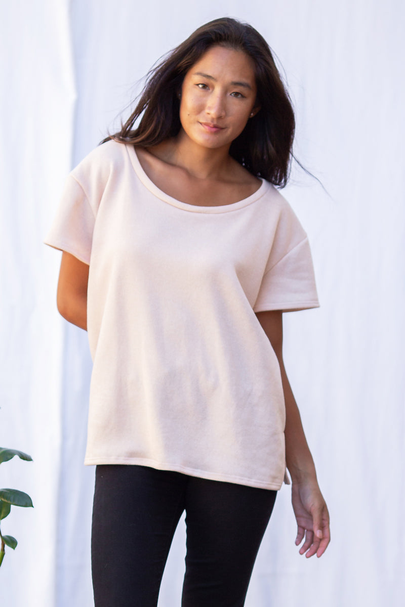 Asher Fleece Tee (Blush) - M/L