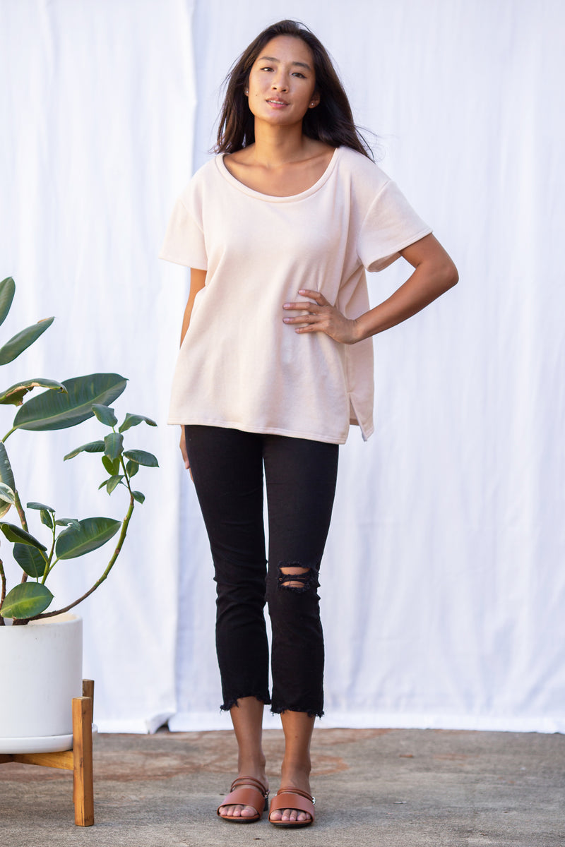 Asher Fleece Tee (Blush) - M/L