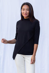 Gwen High Neck Top (Black) - M