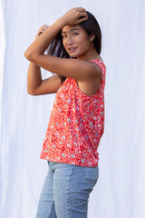 Nikki Tank Top (Wildflower Red) - S