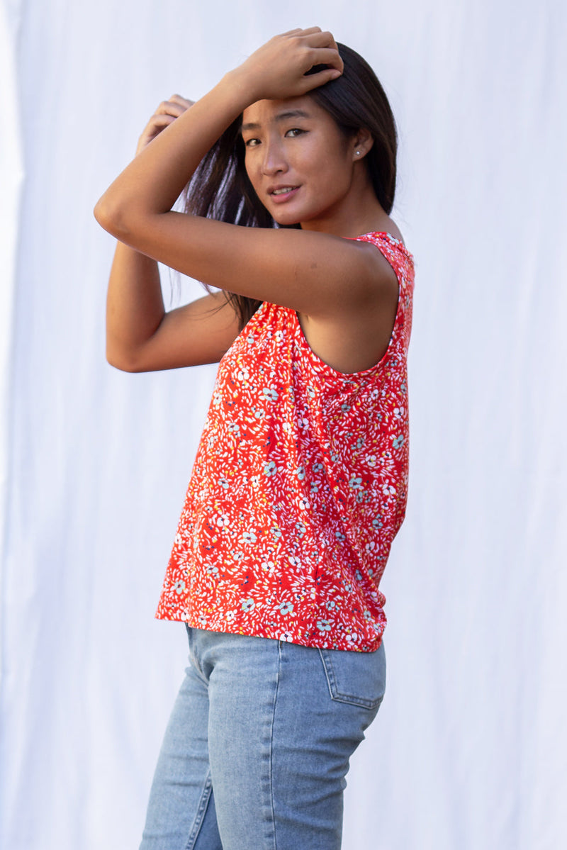 Nikki Tank Top (Wildflower Red) - S