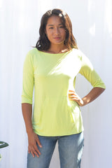 Meg Boatneck Top (Chartreuse) - M