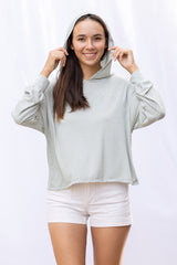 Bella Hoodie (Sage Fleece) - S