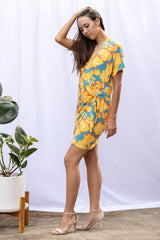 Diedre Wrap Dress (Golden Bloom) - M