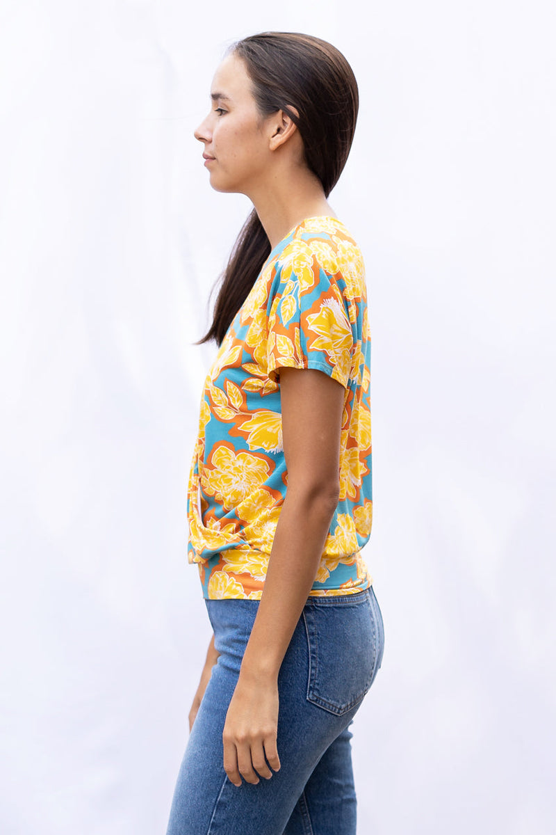 Luna Wrap Top (Golden Bloom) - S