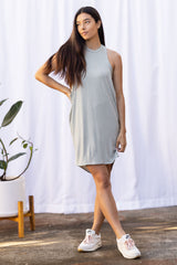 Chad Layered Dress (Sage Stripe) - S