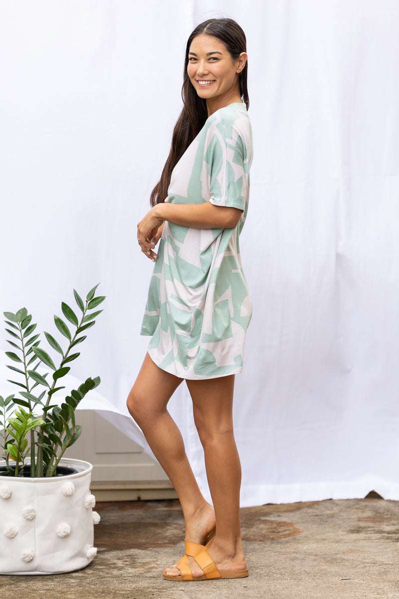 Jade Kaftan Dress (Sea Salt Deco) - L