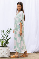 Mahina Kaftan Maxi (Sea Salt Deco Print) - M/L