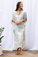 Mahina Kaftan Maxi (Sea Salt Deco Print) - M/L