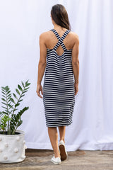 Milly Dress (Navy Stripe) - XS