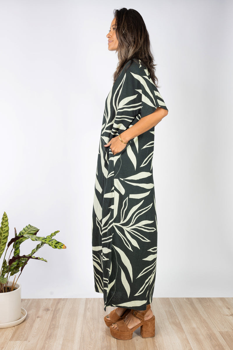 Nalani One Shoulder Dress (Maile Forest)