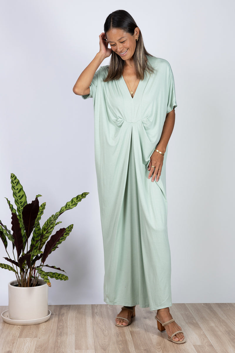 Jade Maxi Kaftan (Seafoam)