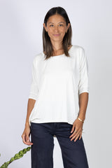 Julie 3/4 Sleeve Top (Ivory)