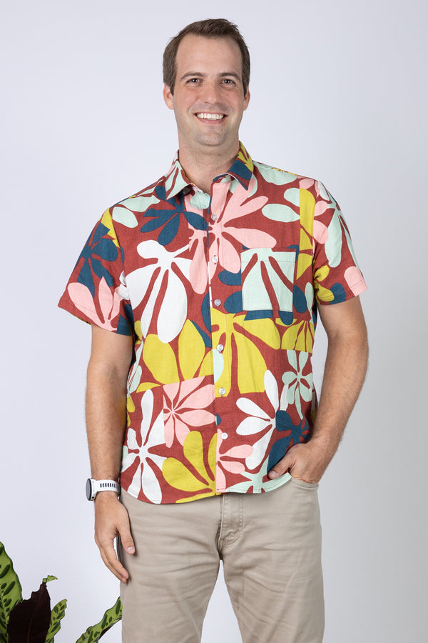 Ronnie Men's Aloha Shirt (Naupaka)