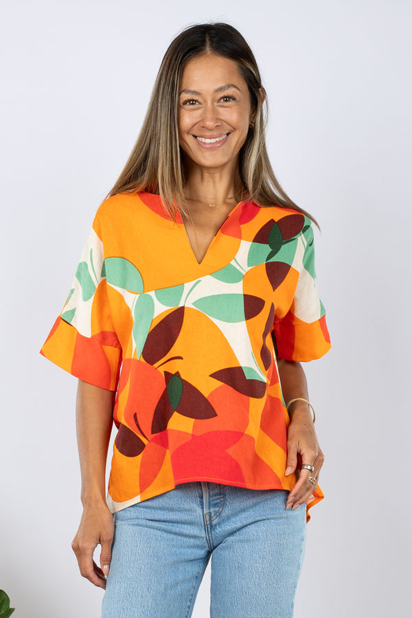 PRE-SALE Jasper Top (Tangerine Linen)