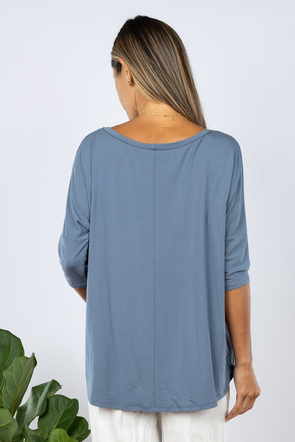 PRE-SALE Julie 3/4 Sleeve Top (French Blue)