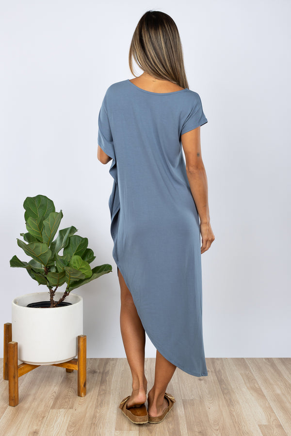 PRE-SALE Lola Asymmetrical Dress (French Blue)