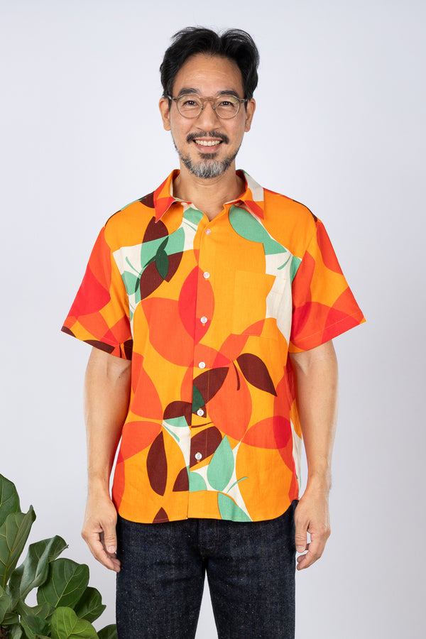 PRE-SALE Ronnie Men's Aloha Shirt (Tangerine Linen)