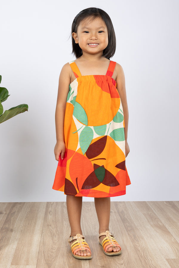 PRE-SALE Mini Miki Jumper Dress (Tangerine Linen)