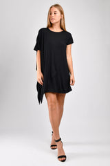 Sienna Asymmetrical Dress (Black) - XS