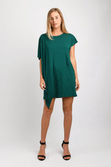 Sienna Asymmetrical Dress (Emerald) - XS