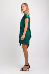 Sienna Asymmetrical Dress (Emerald) - XS