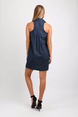 Lani Button Down Tank Dress (Denim) - S