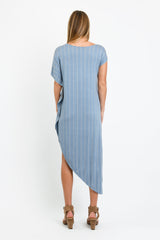 Lola Asym Maxi (Blue Herringbone) - S