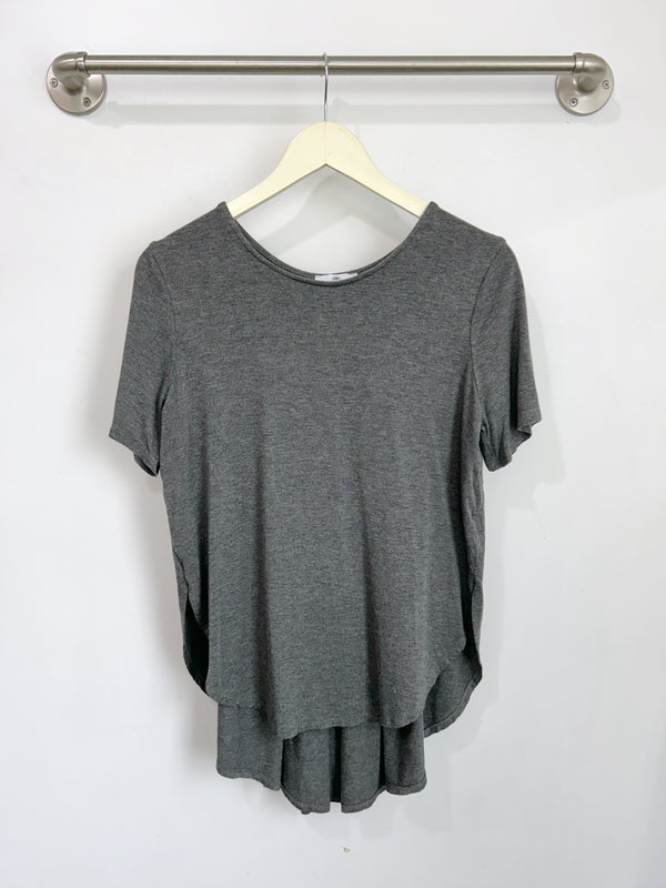 Mara Pleated Back Top (Charcoal) - S