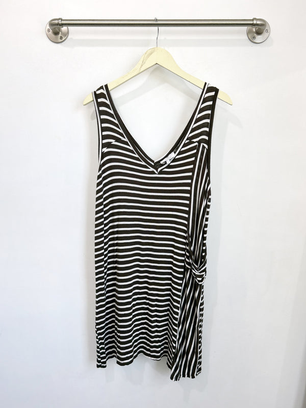 Kristie Tank Dress (Olive Stripe) - L