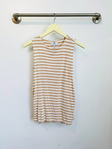 Courtney Layered Tank (Oatmeal Stripe) - M