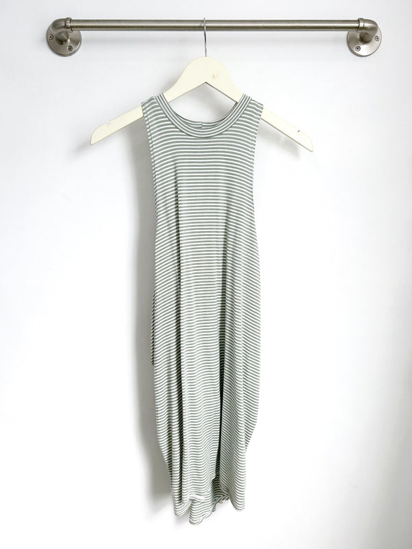 Chad Layered Dress (Sage Stripe) - S