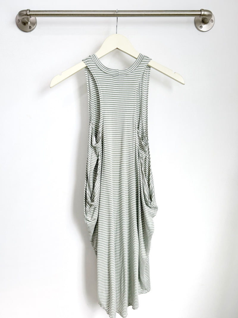 Chad Layered Dress (Sage Stripe) - S