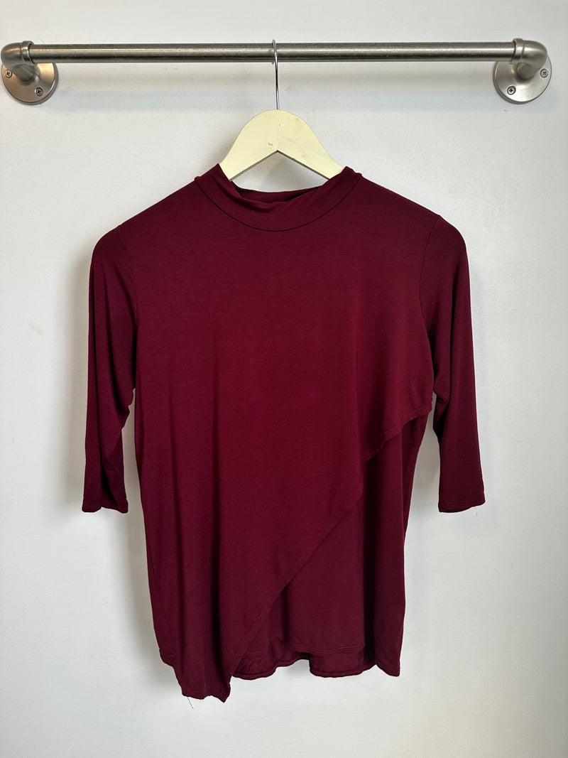 Gwen High Neck Top (Oxblood) - S