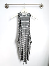 Chad Layered Dress (Charcoal Stripe) - M