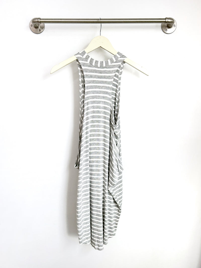 Chad Layered Dress (Heather Grey Stripe) - S