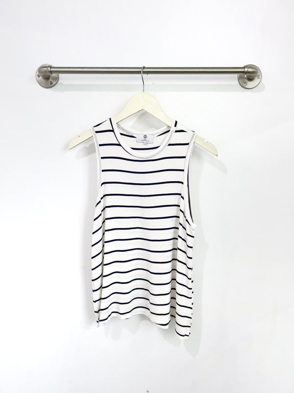 Chris Tank Top (Ivory/Navy Stripe) - M