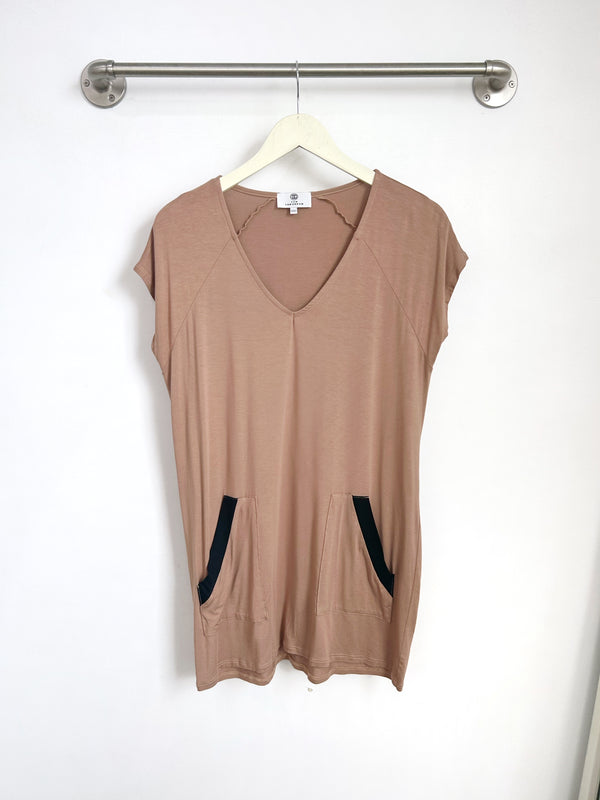 Dawn V-Neck Dress (Hazelnut) - XXS