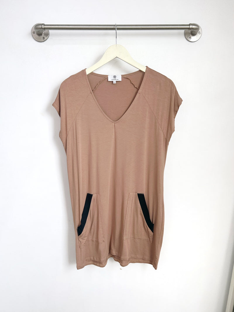 Dawn V-Neck Dress (Hazelnut) - XXS