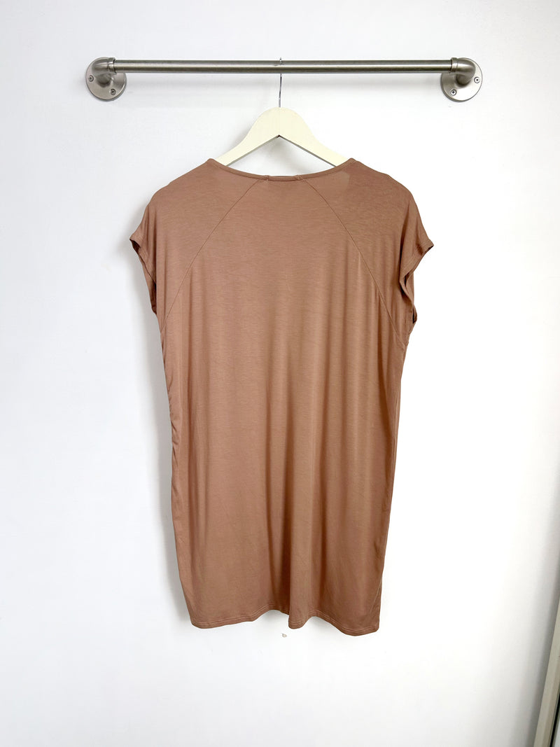 Dawn V-Neck Dress (Hazelnut) - XXS