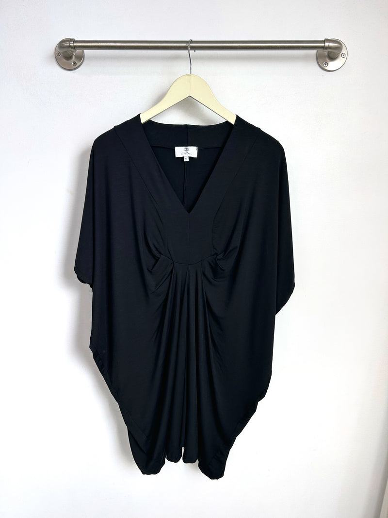 Jade Pleated Kaftan Dress (Black) - XS