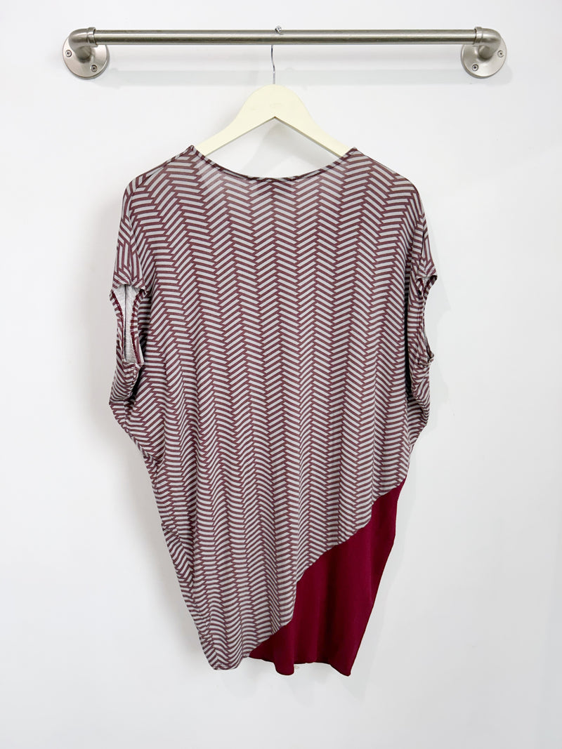 Kit Dress (Herringbone/Wine) - S